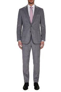 Pantalon à plis en velours côtelé - Gris