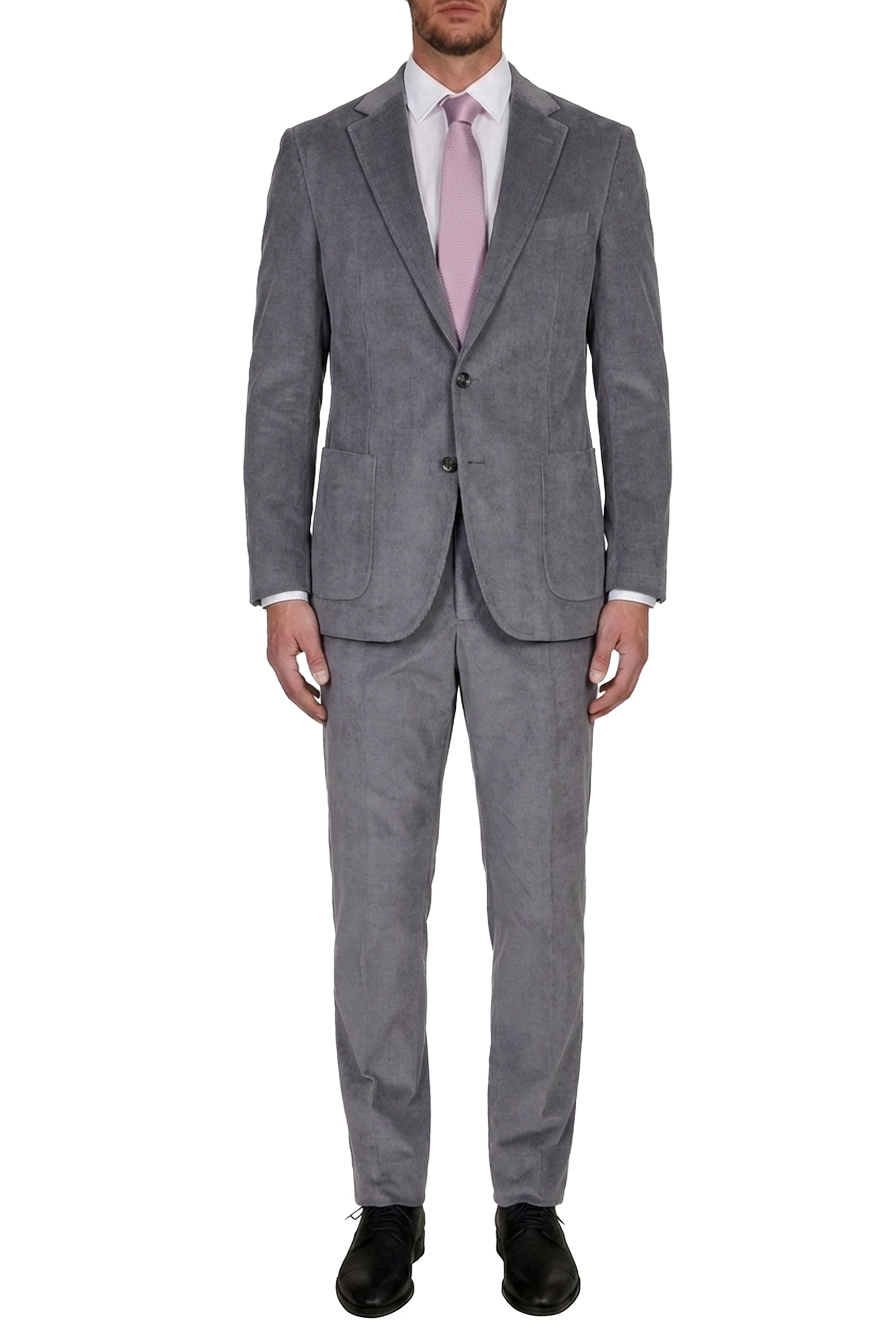 Pantalon à plis en velours côtelé - Gris