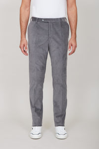 Pantalon à plis en velours côtelé - Gris