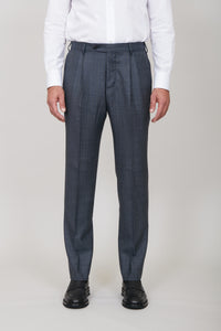 Pantalon à pinces et motif en laine - Gris