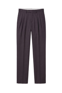 Pantalon à carreaux et plis en laine - Gris