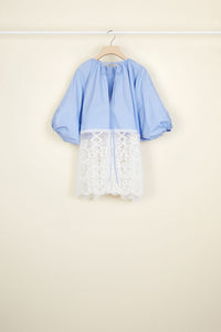 Top Communion guipure - Bleu