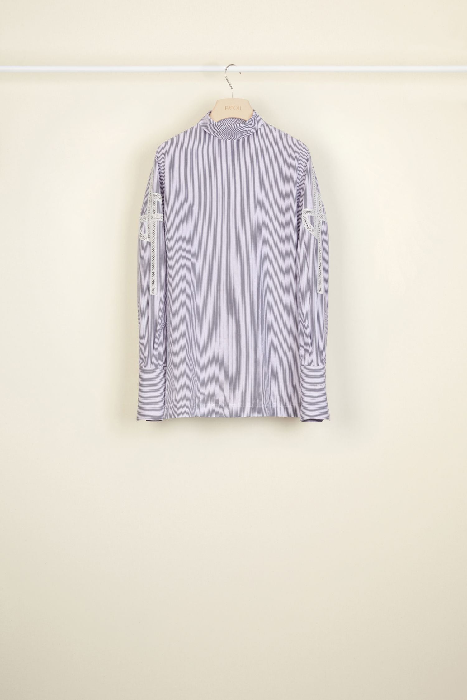 Cotton top with inlaid guipure - Biarritz