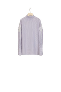 Cotton top with inlaid guipure - Biarritz
