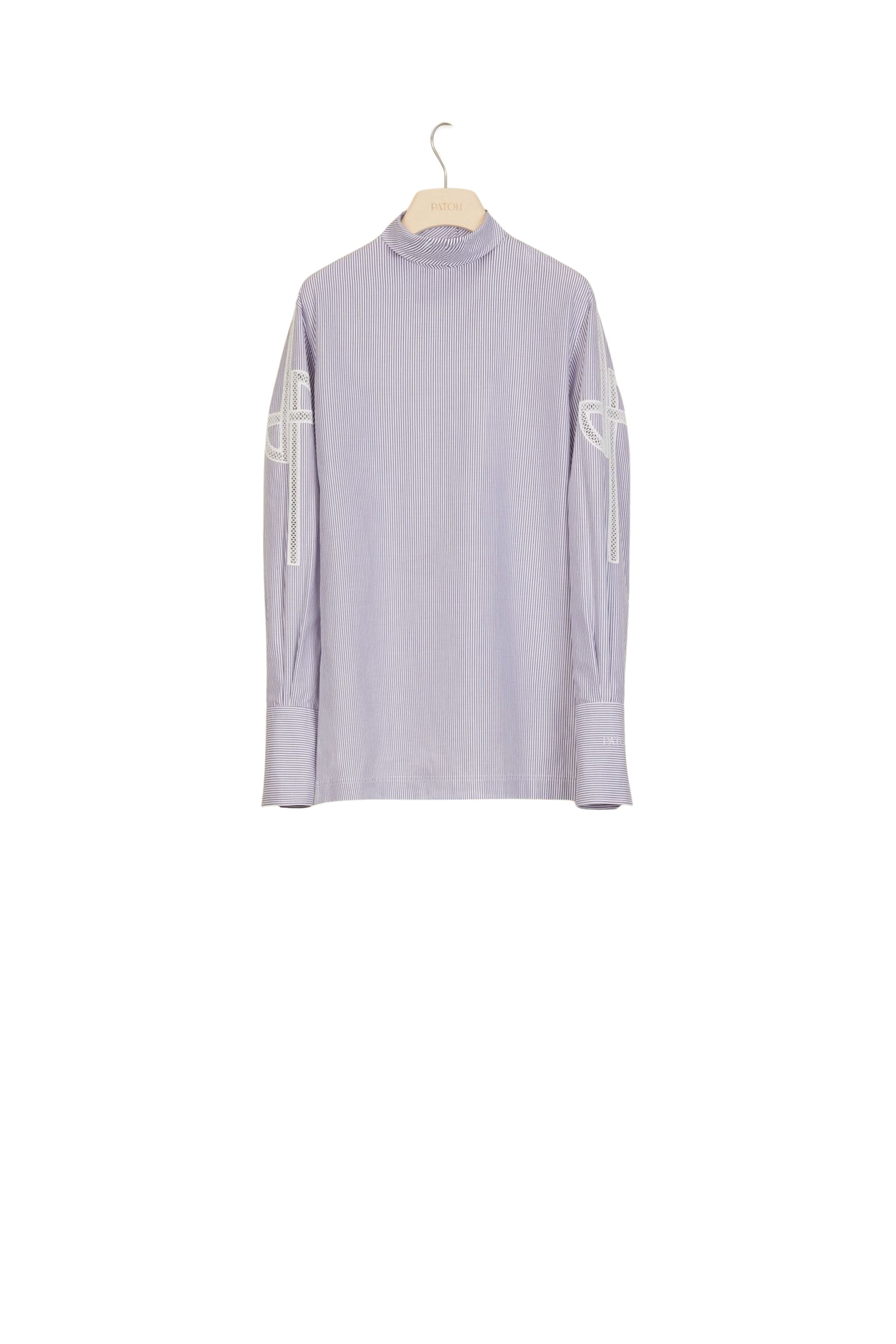 Cotton top with inlaid guipure - Biarritz