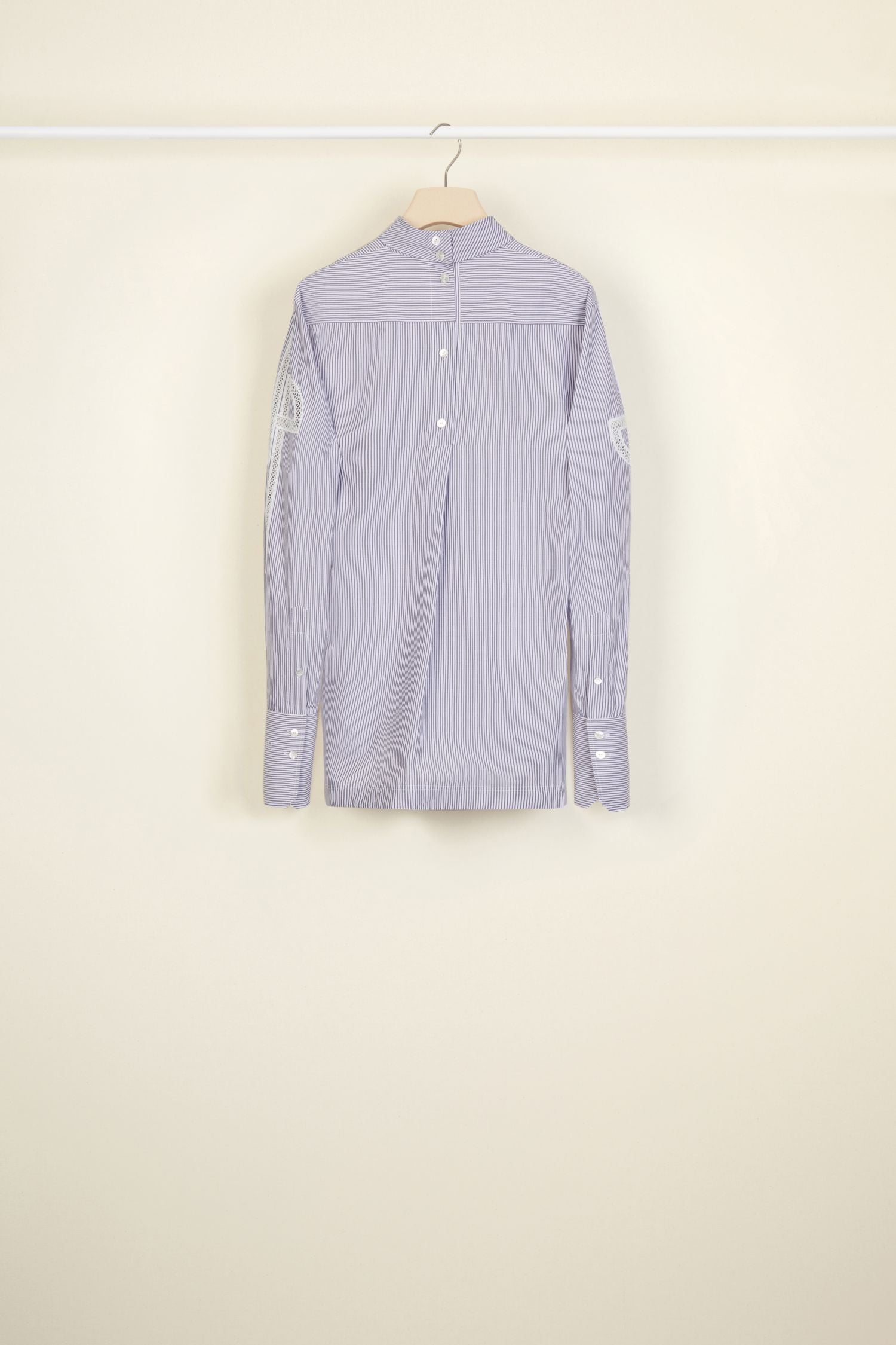 Cotton top with inlaid guipure - Biarritz