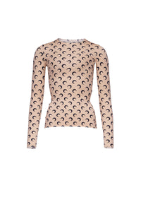 Top seconde peau en jersey All Over Moon Upcyclé - Tan