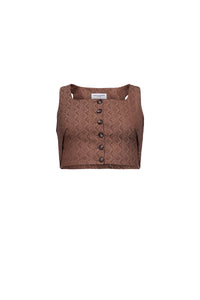 Bustier Diamant Moon en laine mélangée Upcyclé - Brown