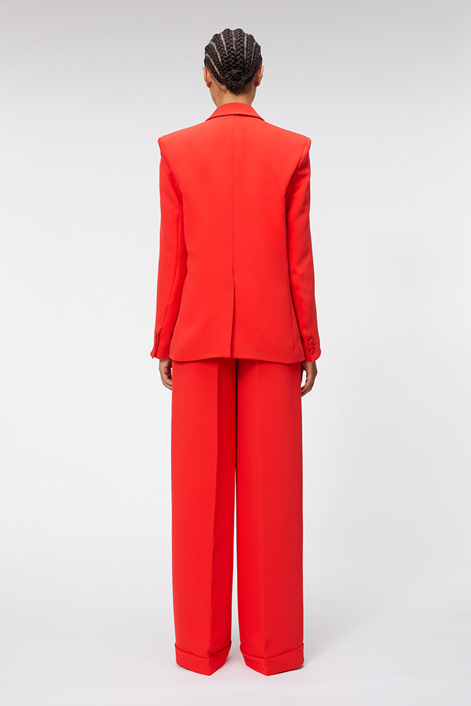 Red / ROSE APPLIQUE TUXEDO BLAZER