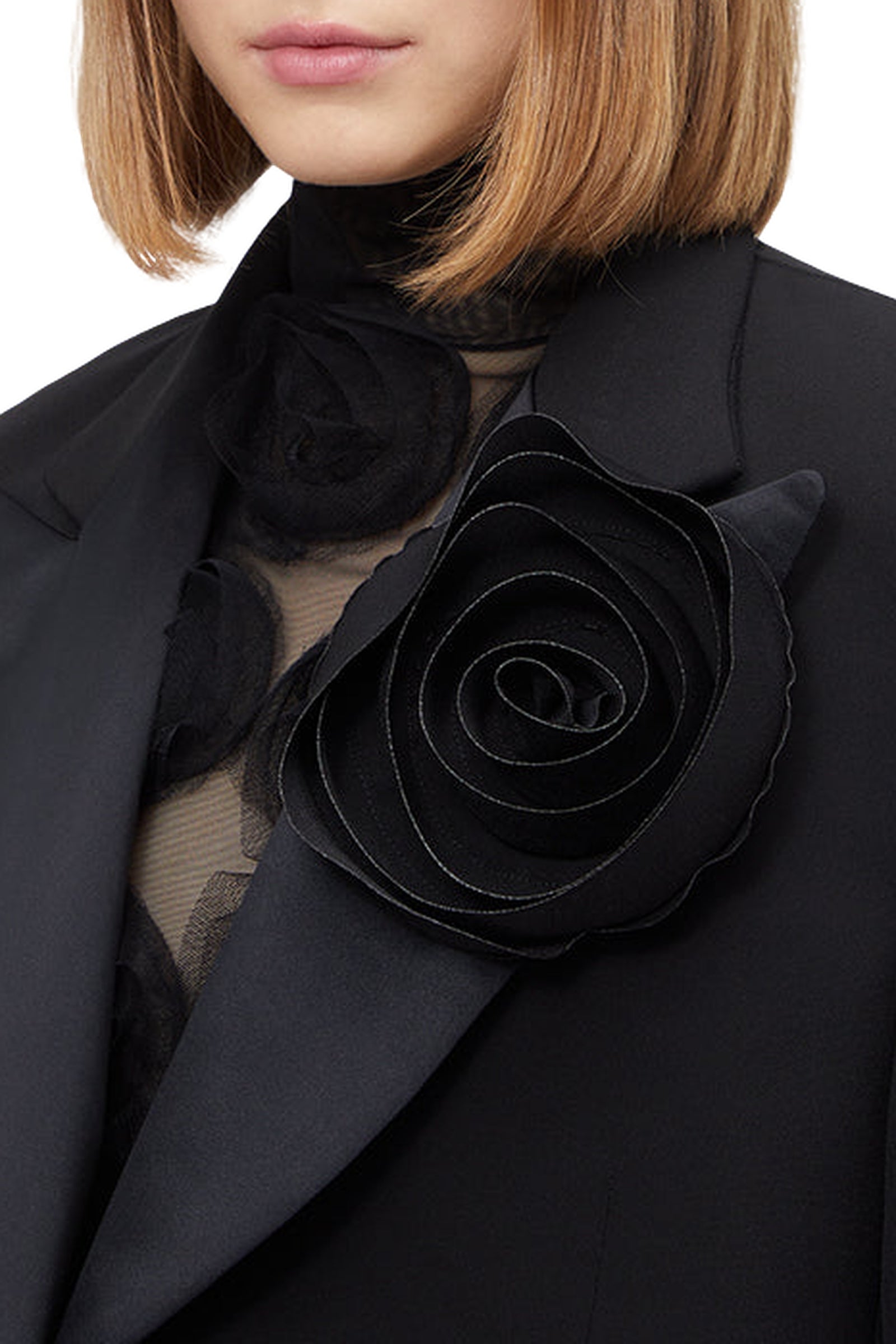 Blazer smoking avec rose - Black