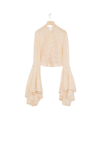 Flared sleeves lace top - FPeach blossom