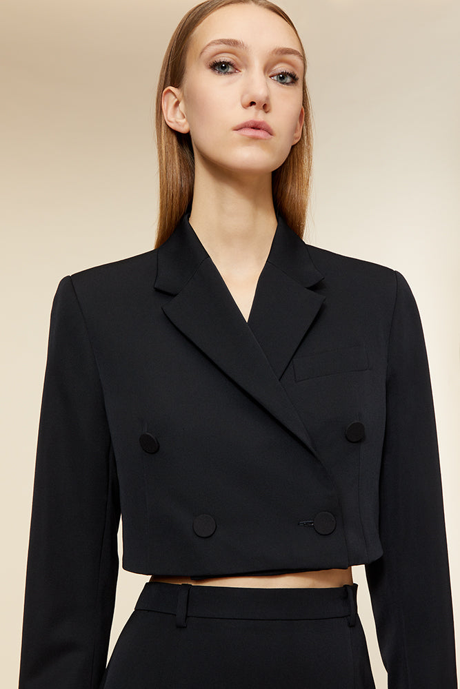Black / CROPPED BLAZER
