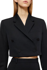 Blazer court en laine - Black