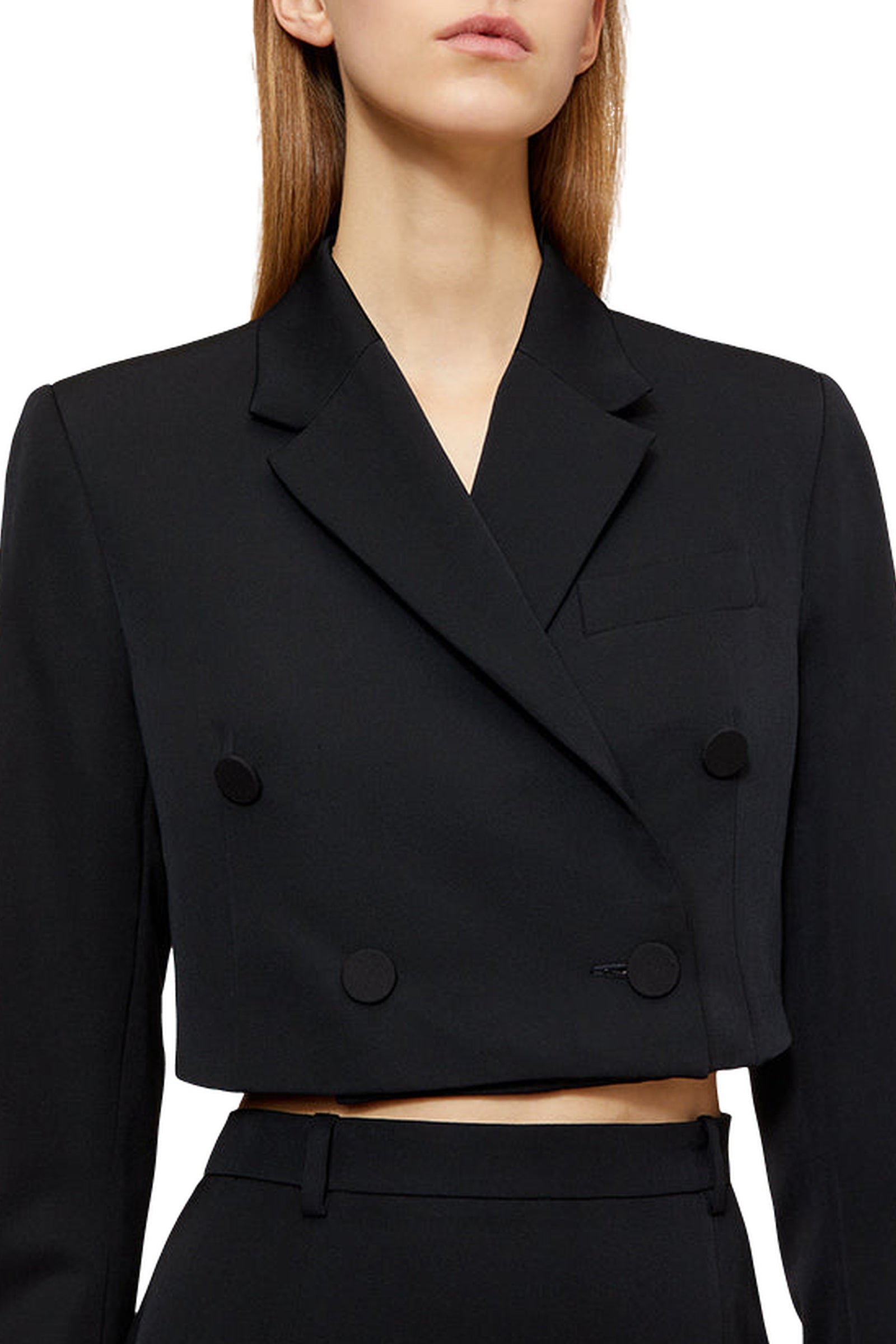 Blazer court en laine - Black