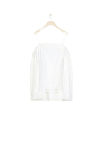 Off-the-shoulder cape top in cotton - White