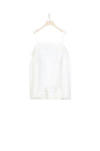 Off-the-shoulder cape top - White