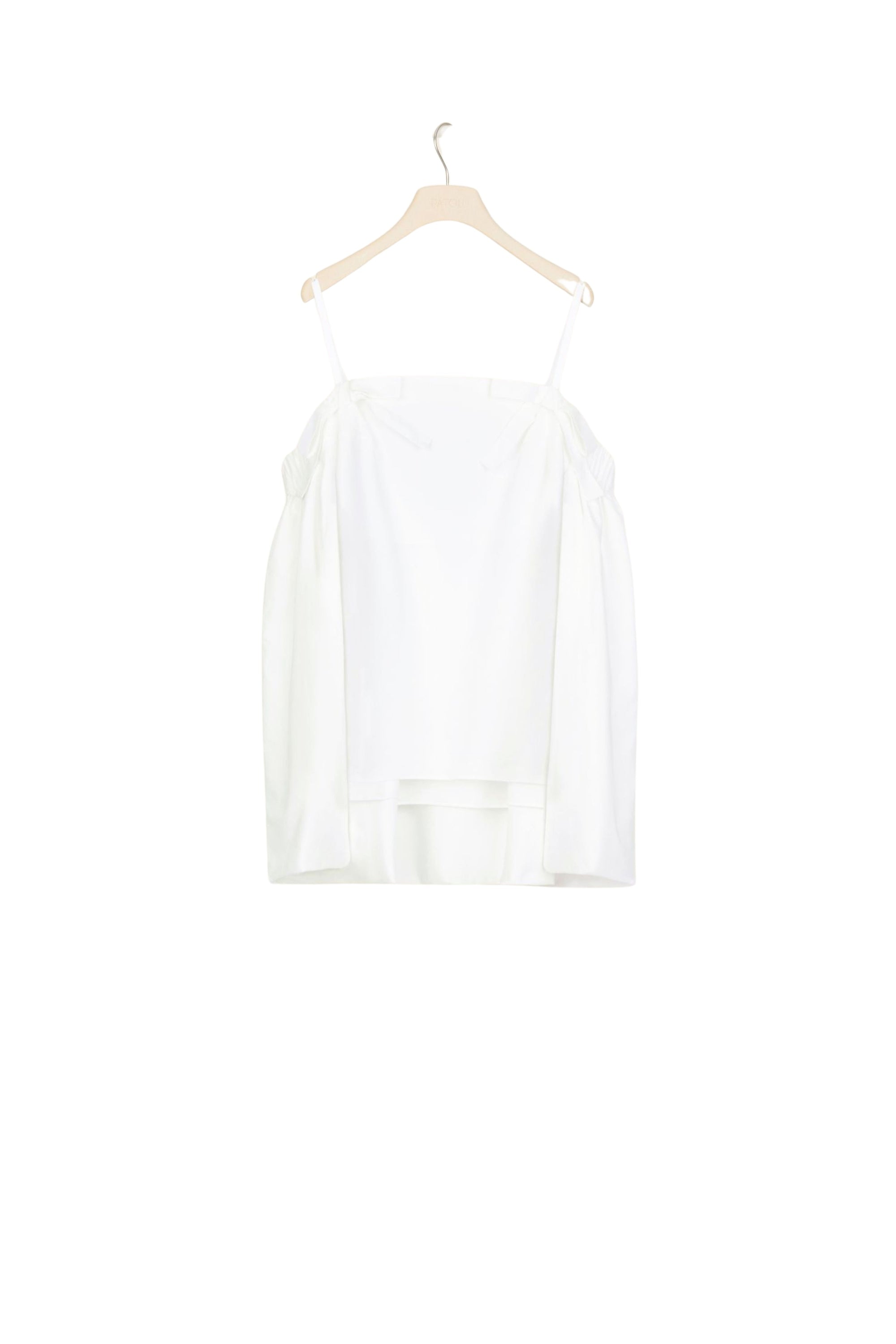Off-the-shoulder cape top - White
