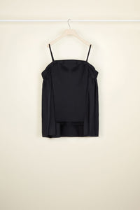 Off-the-shoulder cape top - Black
