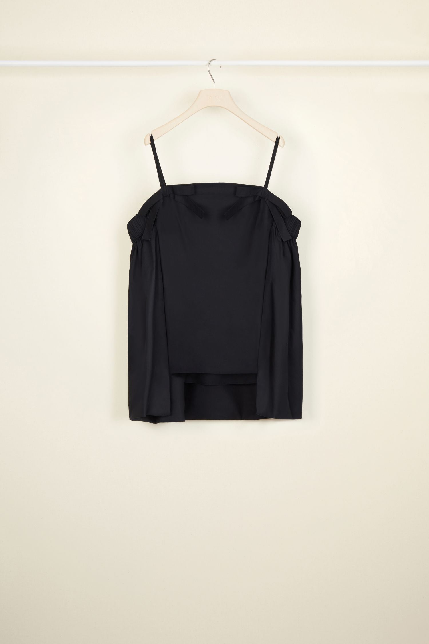 Off-the-shoulder cape top - Black