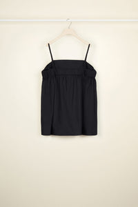 Bare-shoulder cape top in cotton - Black