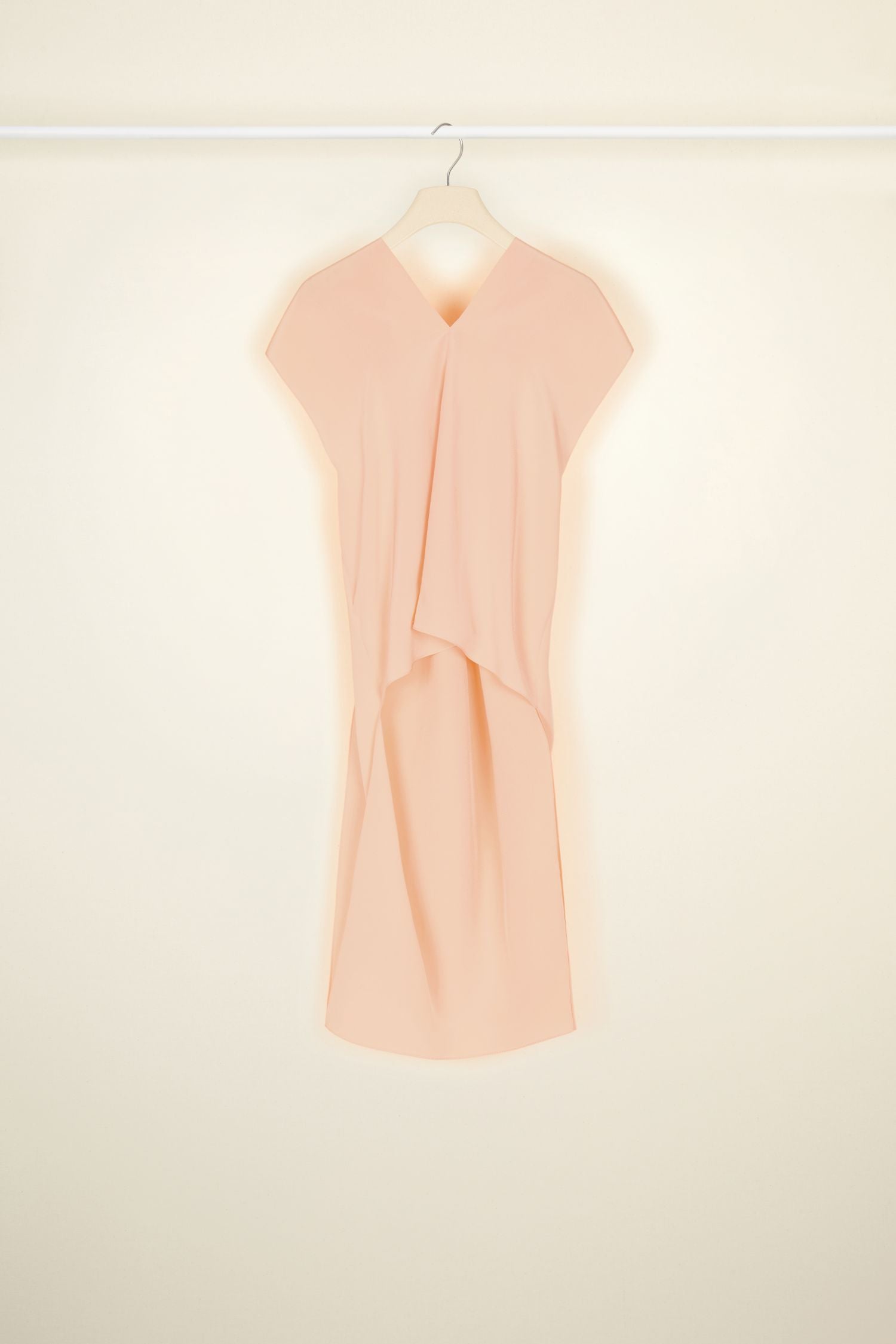 Asymmetrical silk blouse - Coral