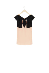 Silk blouse with cut-outs - Coral and Black