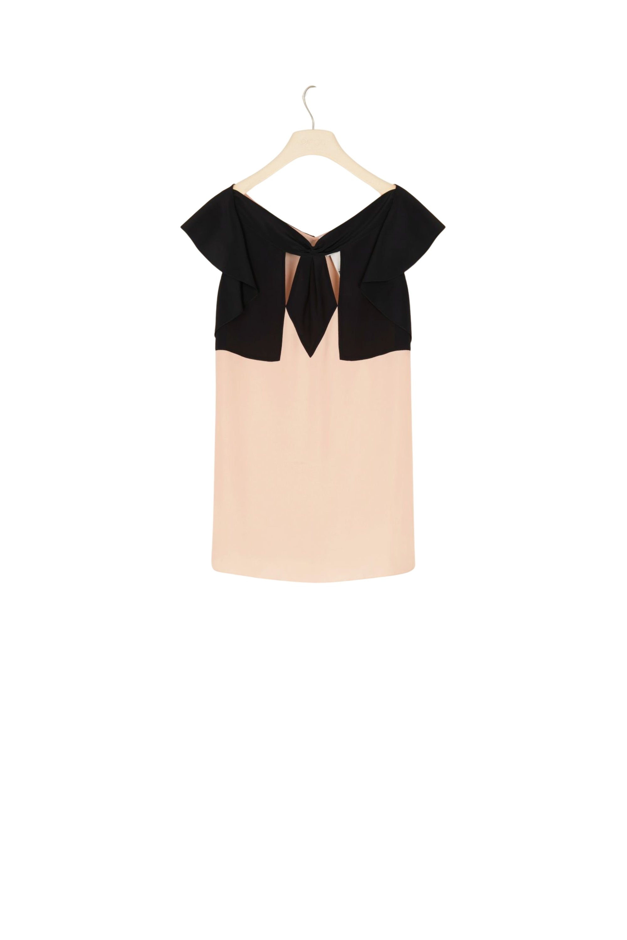 Silk blouse with cut-outs - Coral and Black