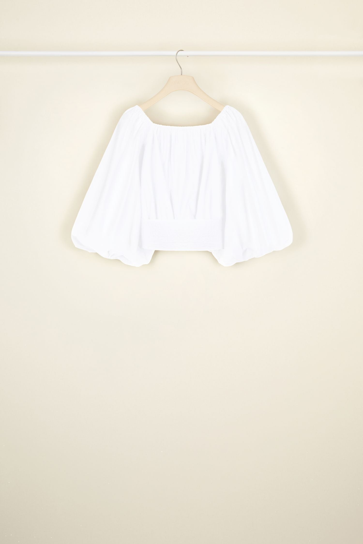 Haut court volumineux en coton - Blanc