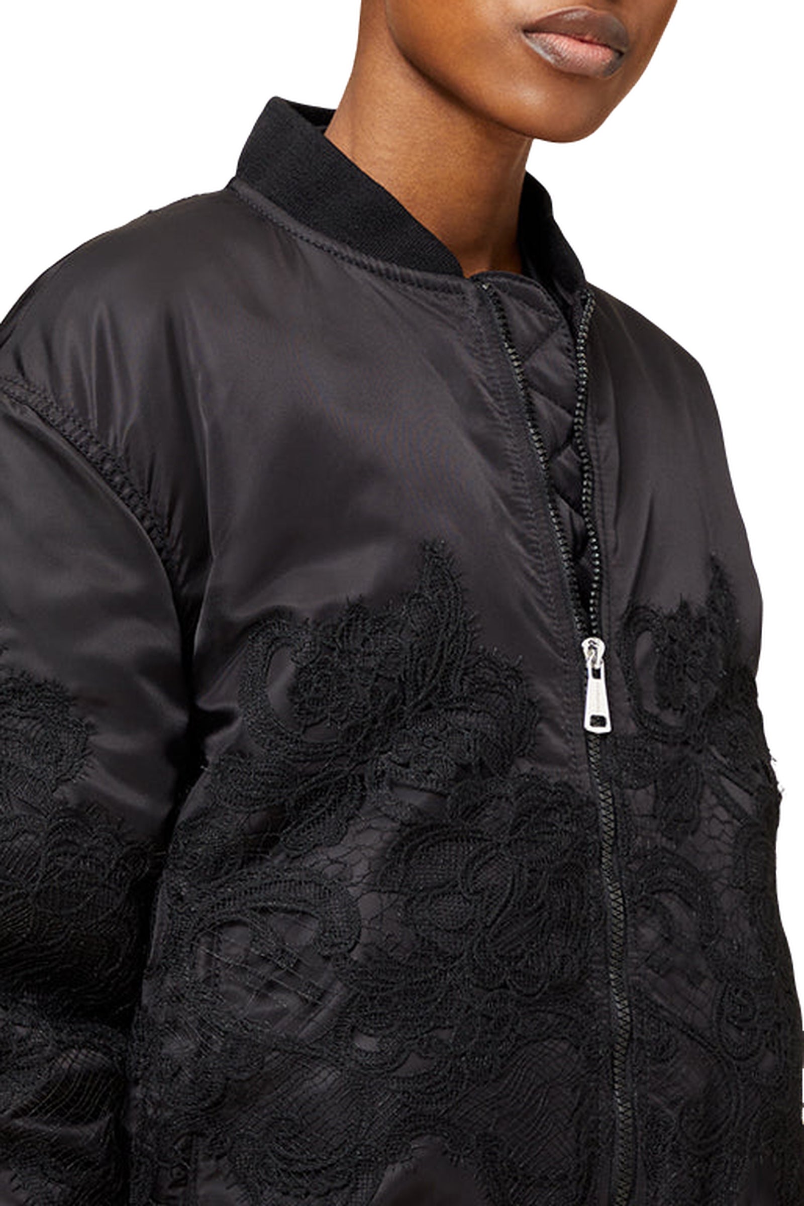 Blouson aviateur en dentelle - Black