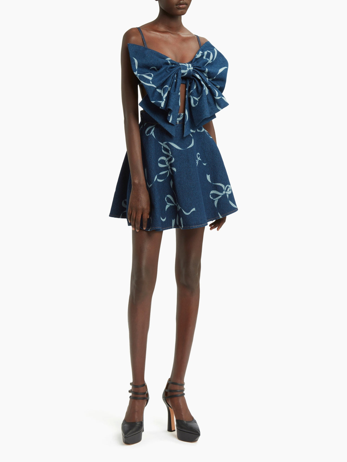 MINI JUPE ÉVASÉE EN JEAN - Bleu Foncé