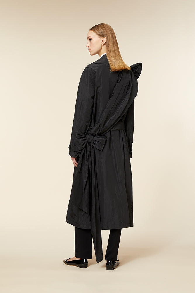 Black / DRAPE BOW TRENCHCOAT