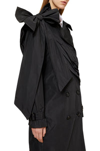Trenchcoat drapé avec nœud - Black