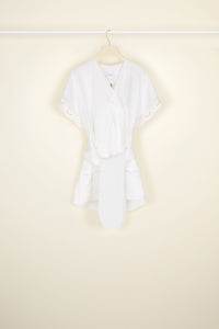 Haut en coton à broderie ajourée - Blanc
