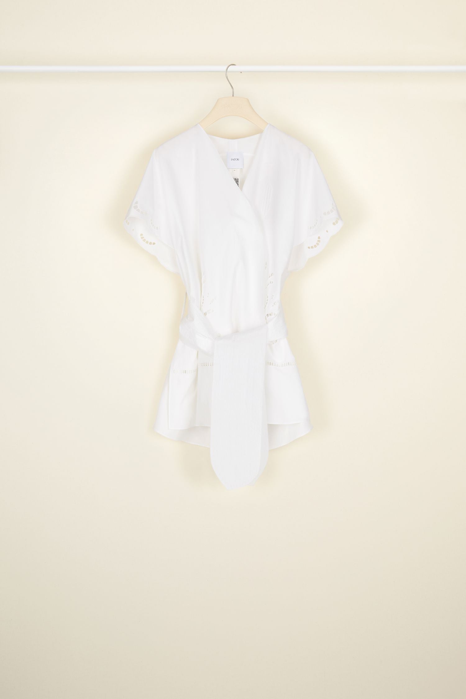 Haut en coton à broderie ajourée - Blanc