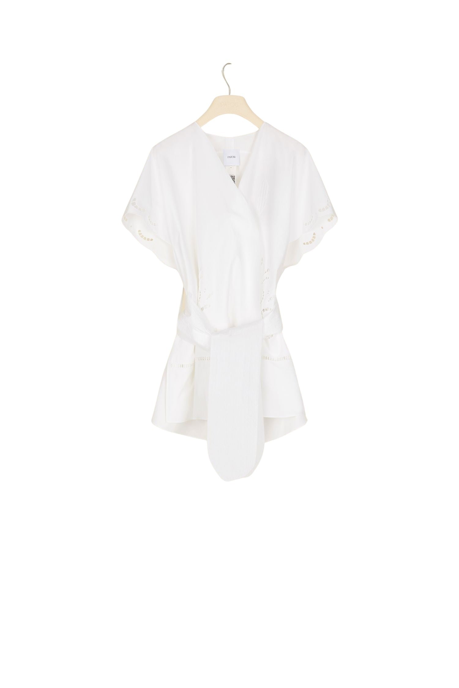 Top à broderie ajourée - Blanc
