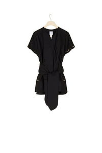 Top à broderie ajourée - Noir