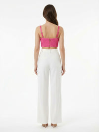 Top bustier court à bretelles - Fuxia