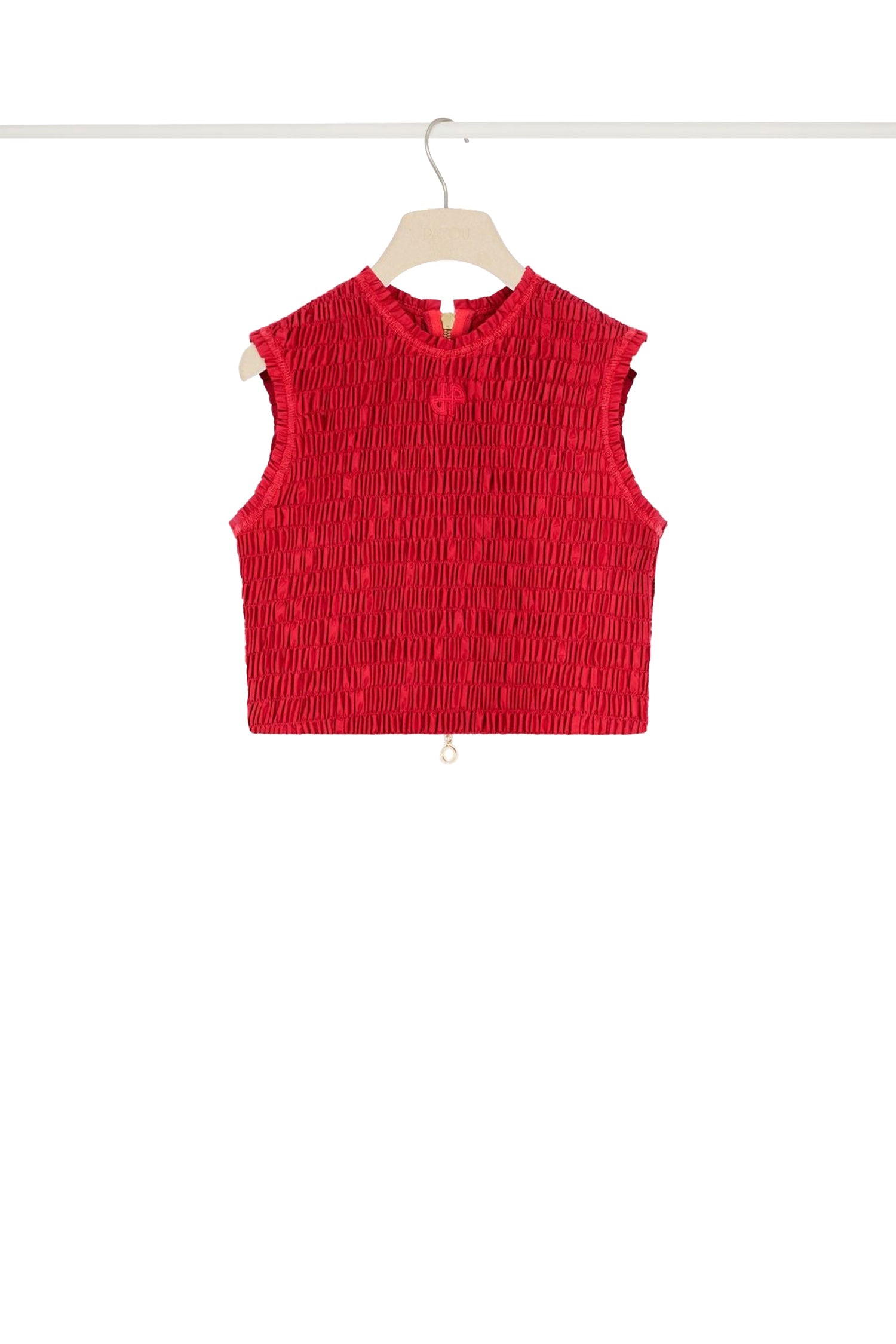 Top court smocké en faille éco-responsable - Rouge Lipstick