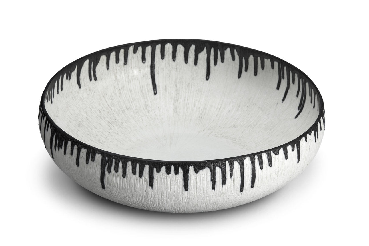Grand bol rond Tokasu en porcelaine - Blanc & Indigo
