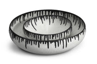 Grand bol rond Tokasu en porcelaine - Blanc & Indigo