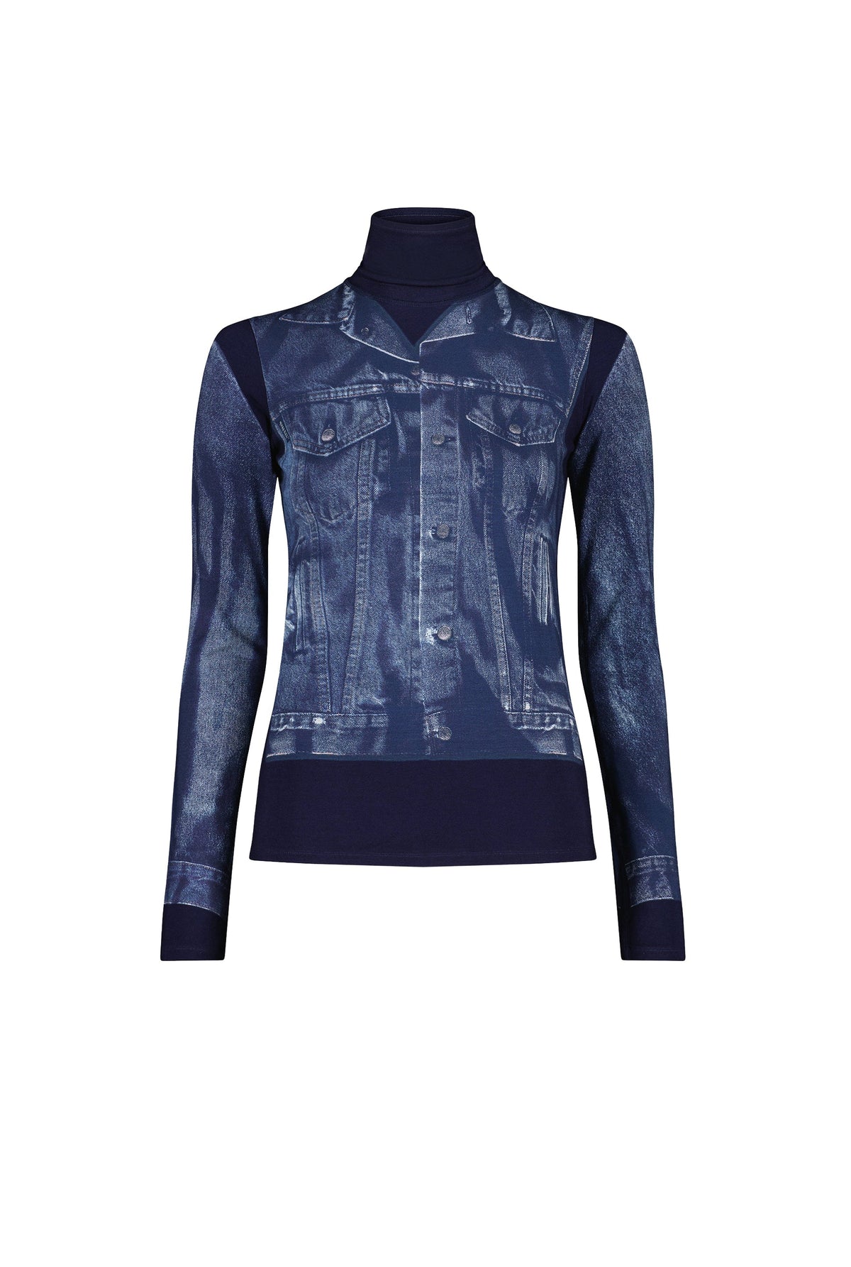 T-shirt unisexe Tattoo à manches longues imprimé - Navy & Blue