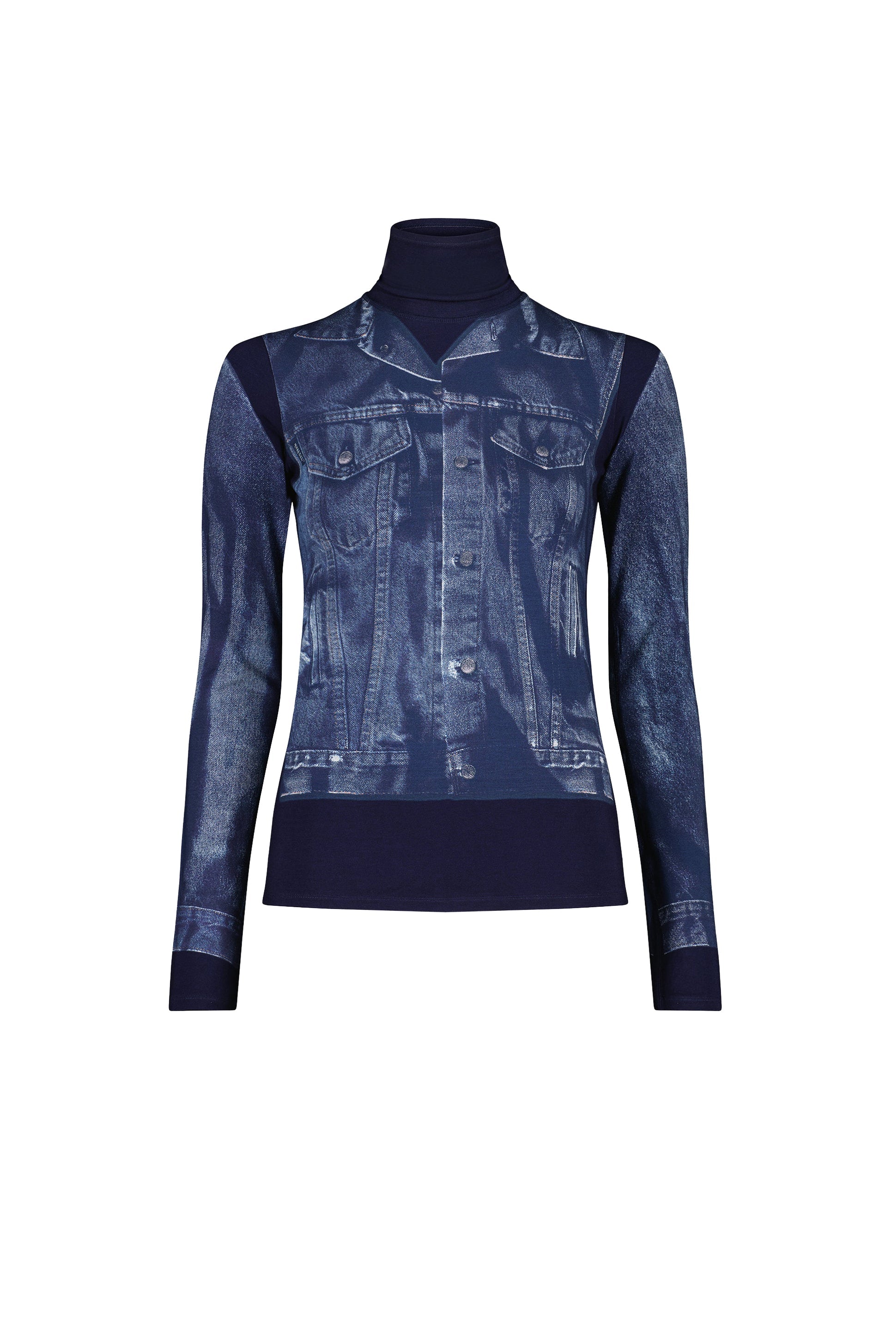 T-shirt Tattoo à manches longues imprimé - Navy & Blue