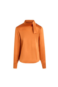 Blouse à col foulard en soie - Chêne Doré