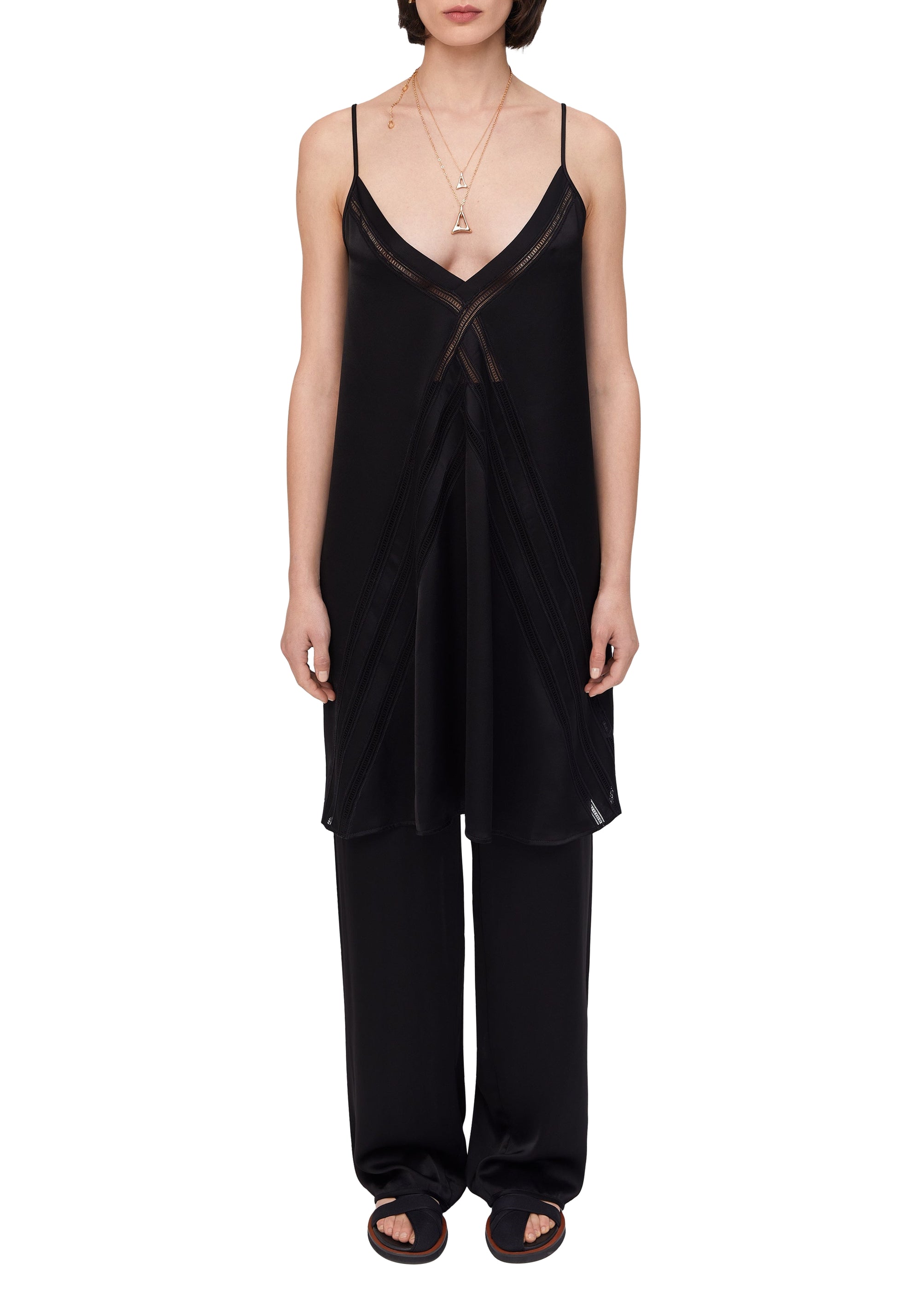 Tobago openwork short dress - Black