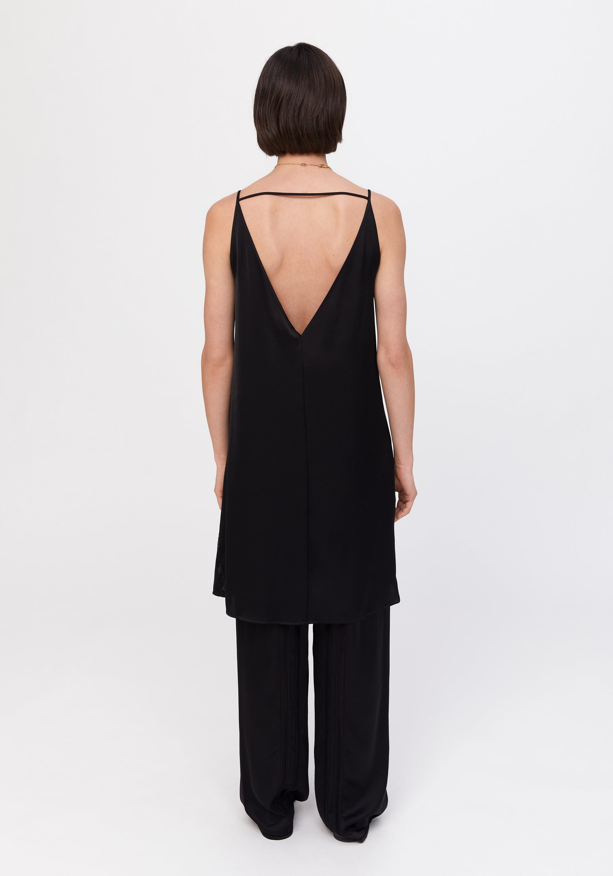 Tobago openwork short dress - Black
