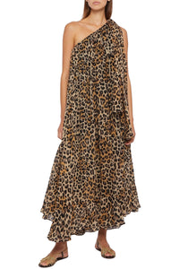 Robe Tojo à épaule asymétrique - Leopard