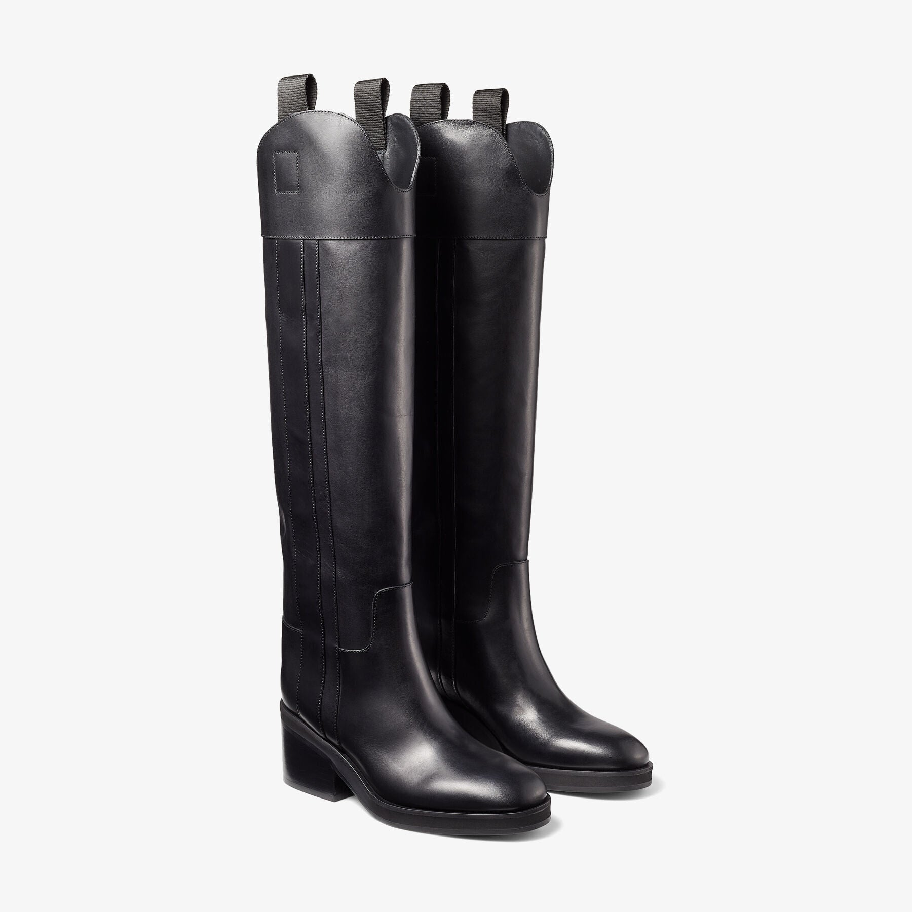 Bottes Tonya hautes 70 en cuir - Black