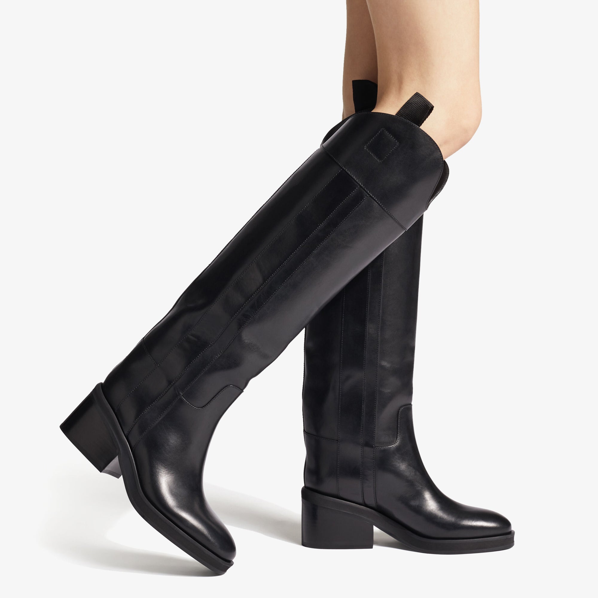 Bottes Tonya hautes 70 en cuir - Black
