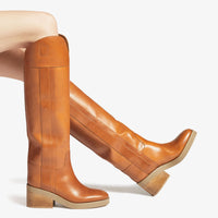 Bottes Tonya 70 en cuir - Black & White