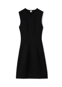 Robe courte sans manches tricotée - Black